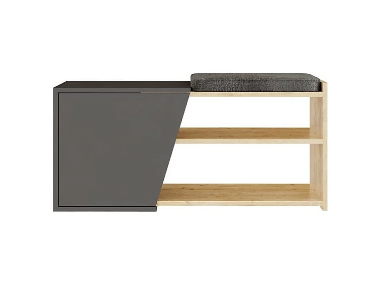 Scarpiera panca Fiona 104.6x37.5x47.2 colore rovere antracite