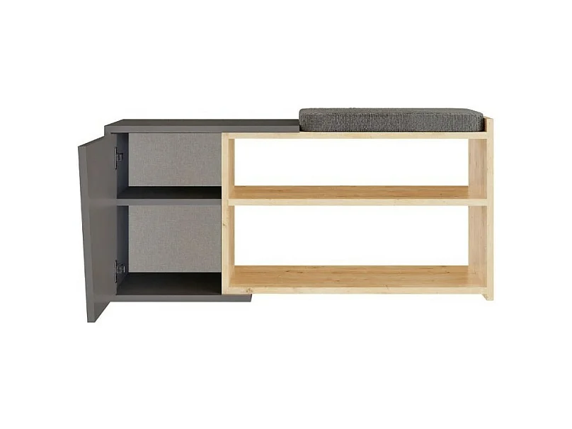 Scarpiera panca Fiona 104.6x37.5x47.2 colore rovere antracite