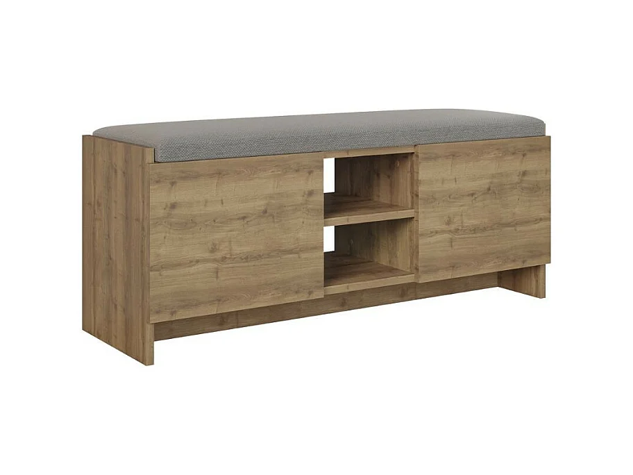 Panca scarpiera noce Zulla con cuscino e 2 ante