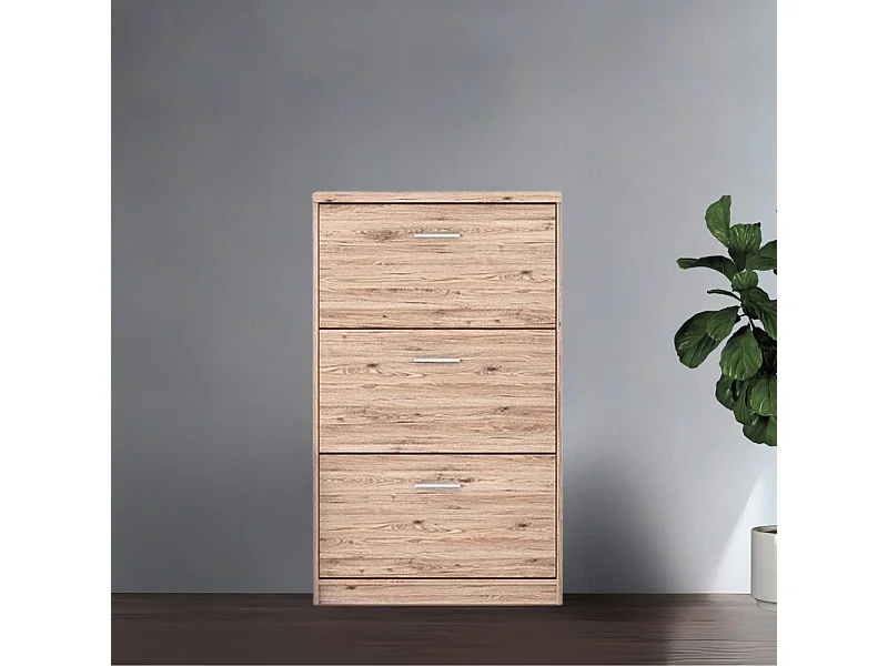 Scarpiera 3 ante a ribalta colore rovere Nepo 69,5x17.5x120H