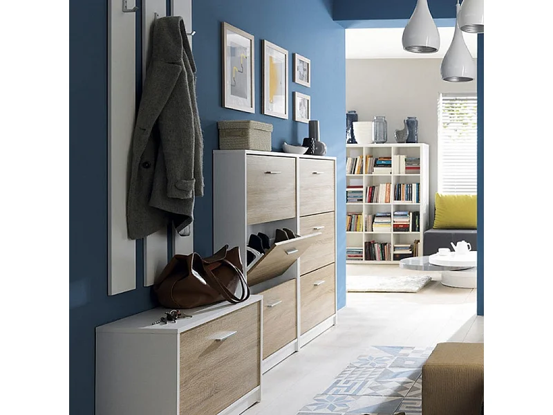 Scarpiera 3 ante a ribalta colore rovere Nepo 69,5x17.5x120H