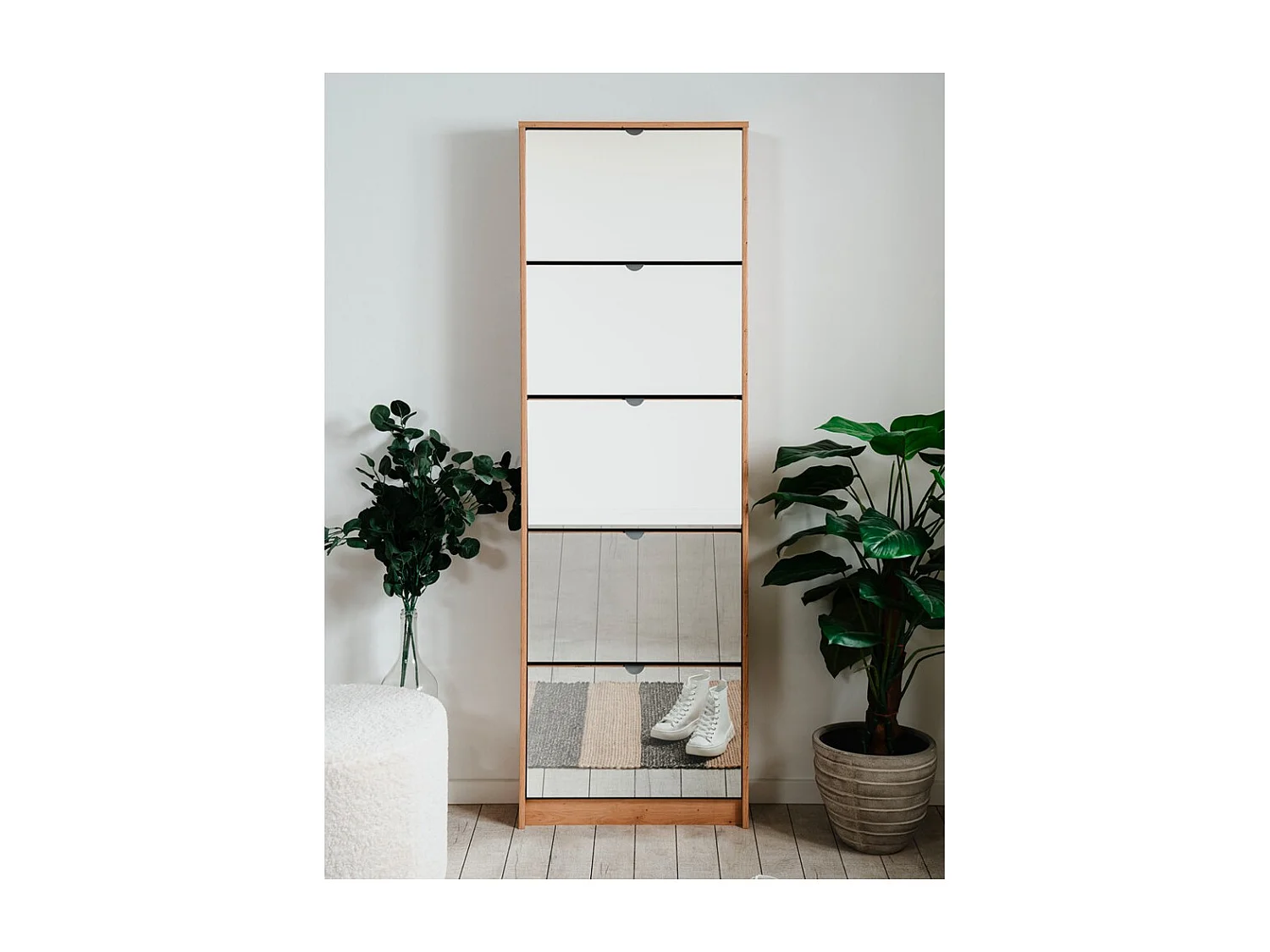 Scarpiera specchio 5 ante ribalta Koblenz colore quercia