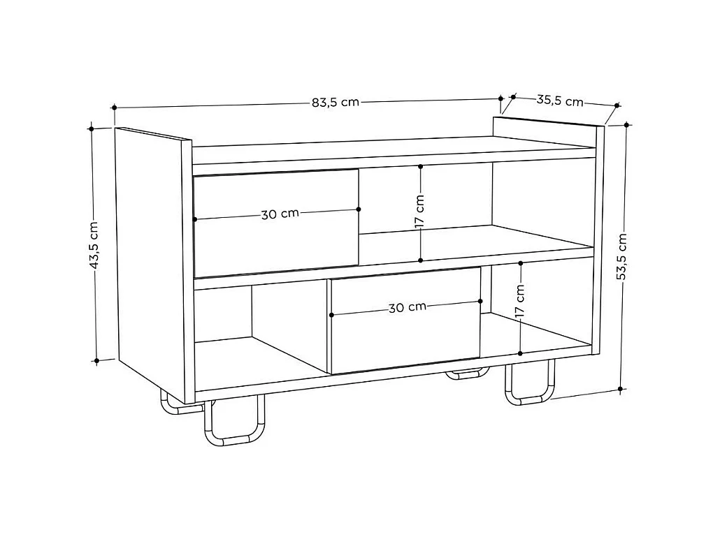 Panca scarpiera Troy con cuscino colore rovere e antracite