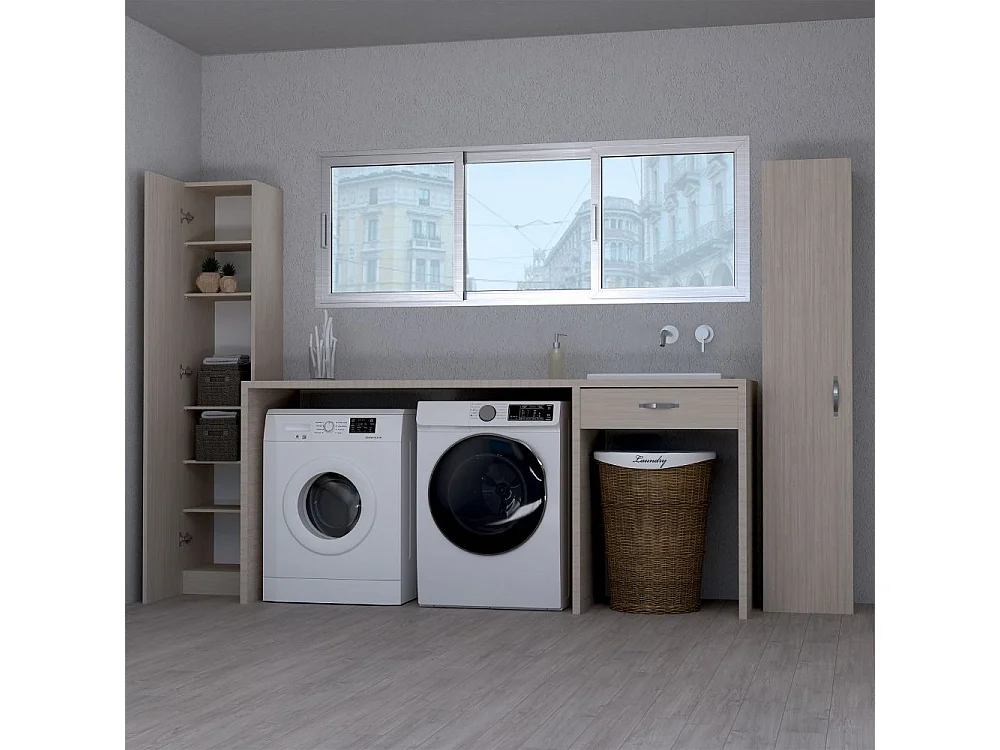 Armadio scarpiera con anta e ripiani Gabriella 180 colore olmo