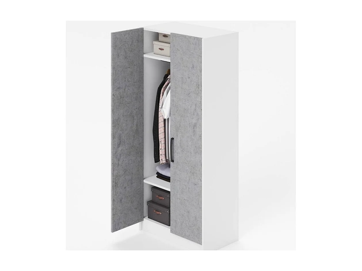 Armadio due ante 91x52x210h colore cemento ARM290