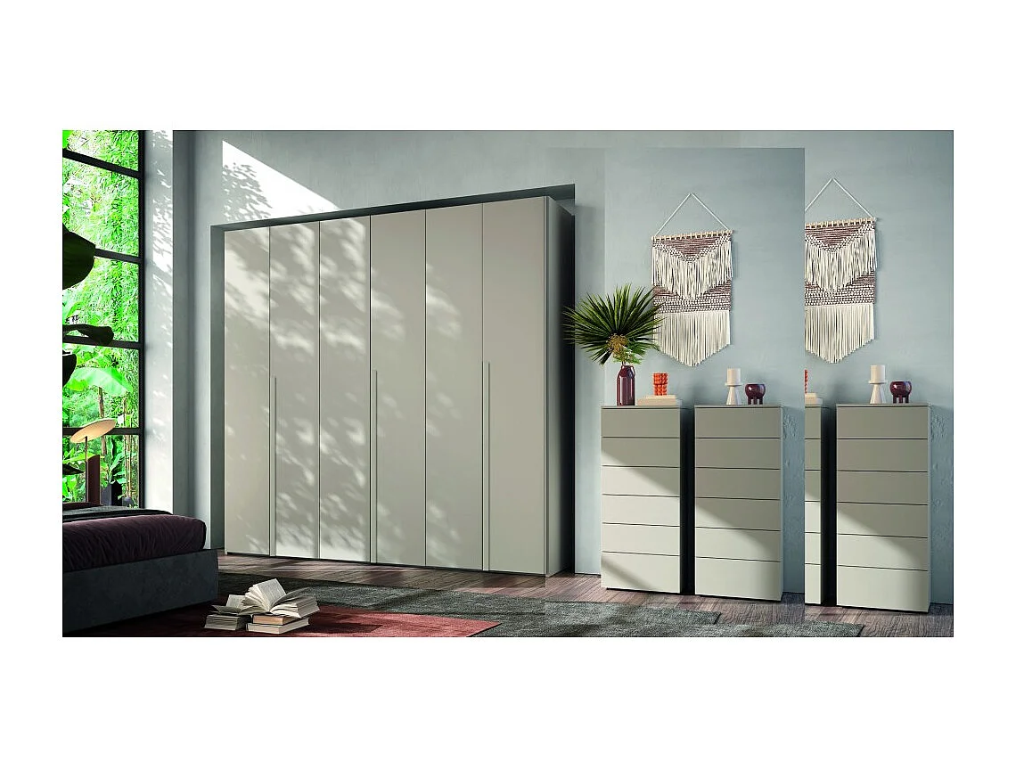 Armadio 6 ante battenti canapa frassinato Coco 276x60,3x250h