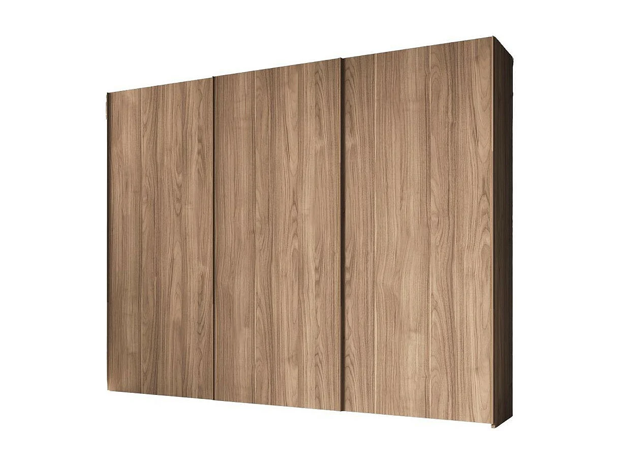 Armadio tre ante scorrevoli in legno noce america Step 276x67x250h