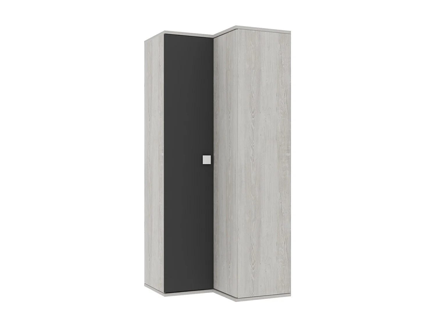 Armadio angolare 98x96x223h colore bianco consumato antracite