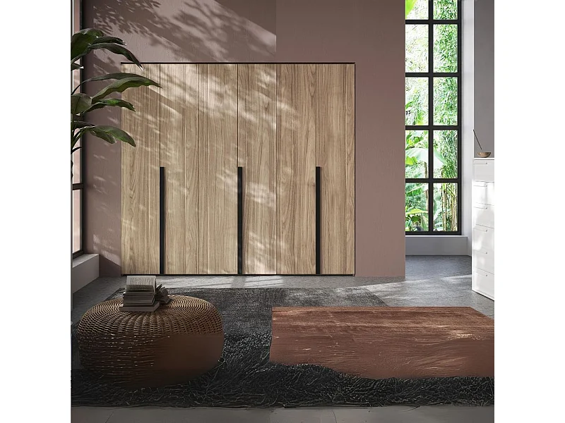 Armadio 6 ante battenti noce america Coco 276x60,3x250h