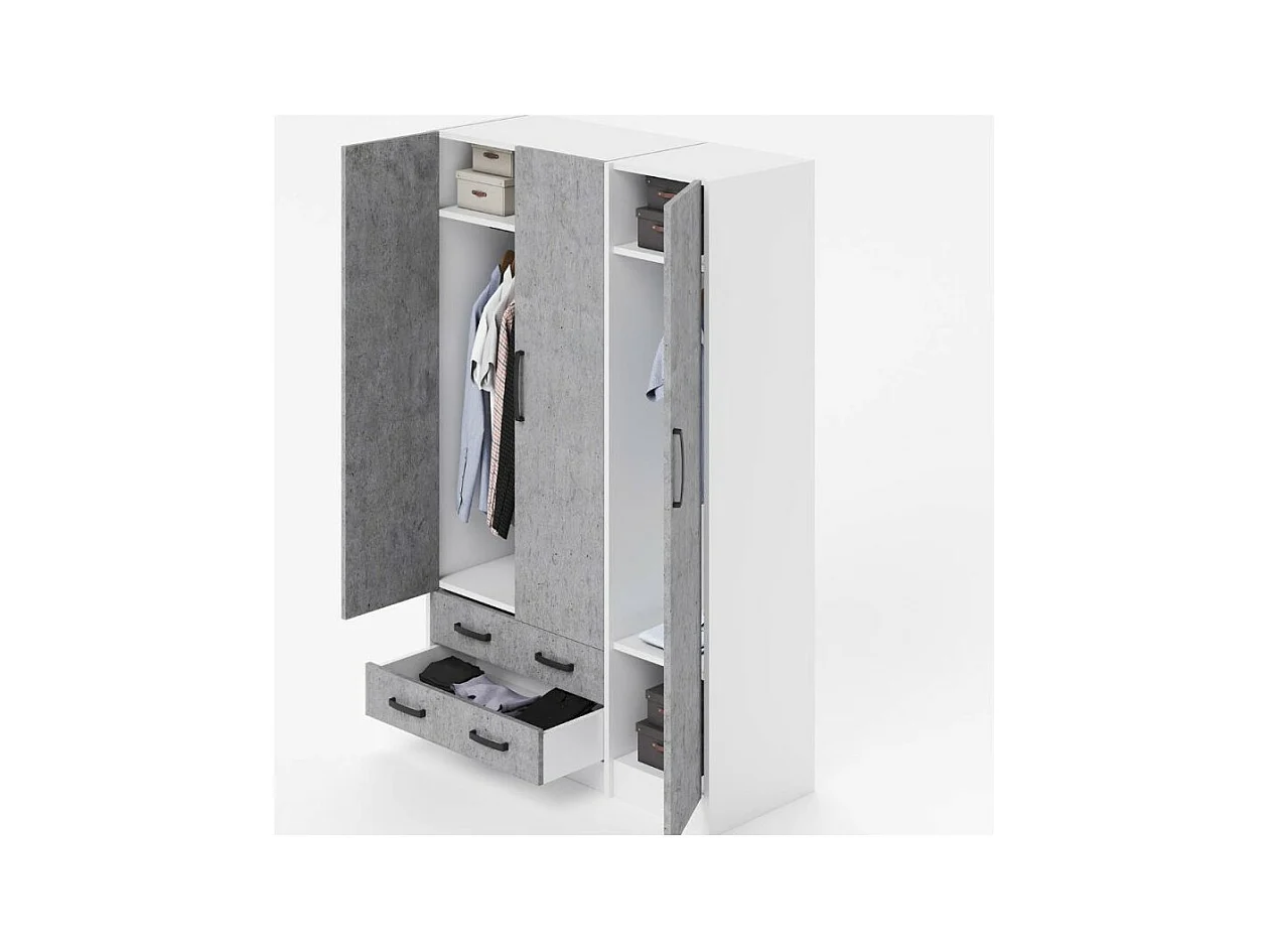 Armadio tre ante e due cassetti 135x52x210h colore olmo ARM3135