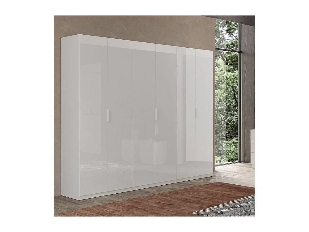 Armadio 6 ante bianco lucido Pavese 275x55x240h