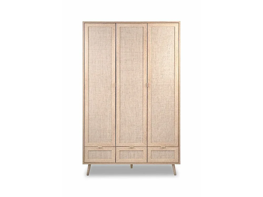 Armadio 3 ante e 3 cassetti effetto vimini Bali60B