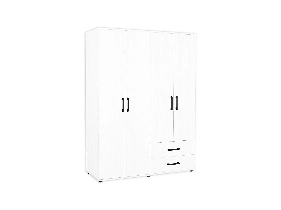 Armadio 4 ante e 2 cassetti GRD4422023 colore bianco