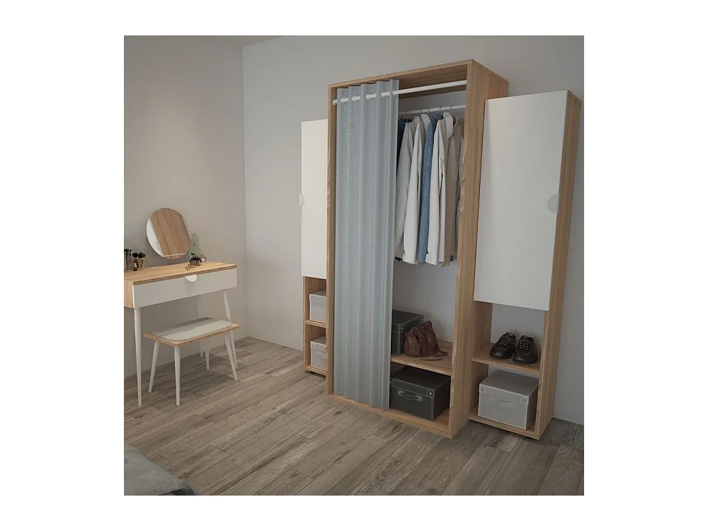 Guardaroba 150x56x184h Krell RF200101 colore rovere bianco