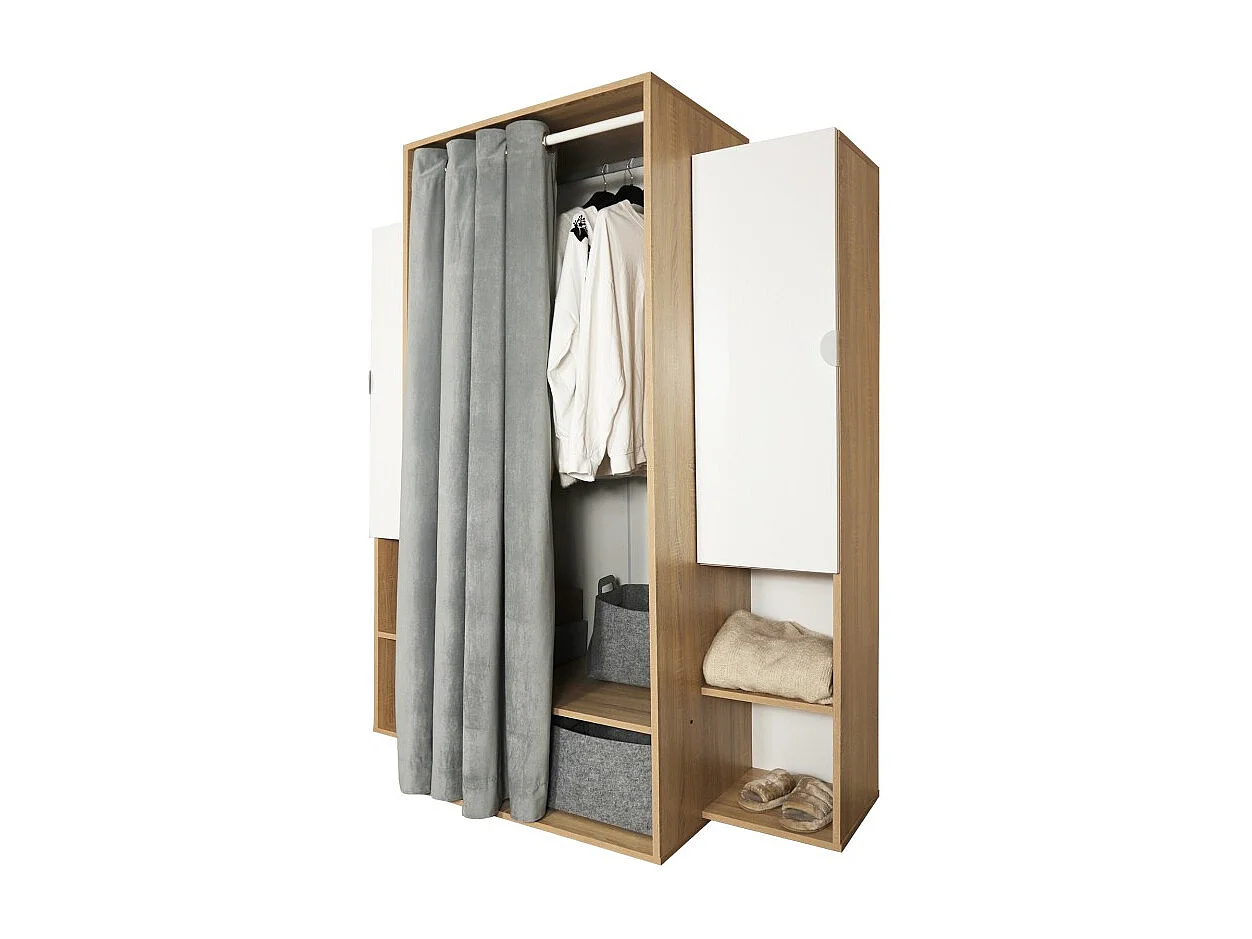 Guardaroba 150x56x184h Krell RF200101 colore rovere bianco