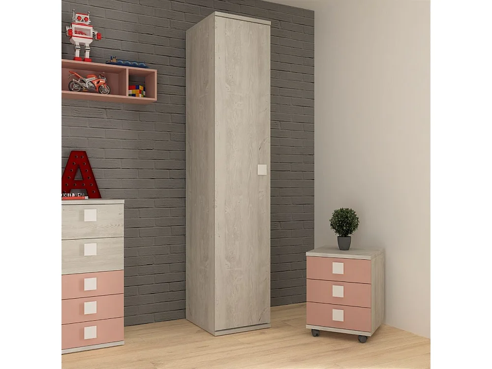 Armadio con anta 45x52x223 colore bianco consumato