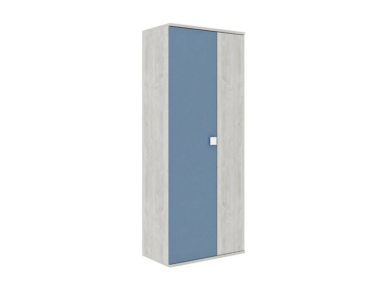 Armadio 2 ante 90x52x223 colore bianco consumato celeste