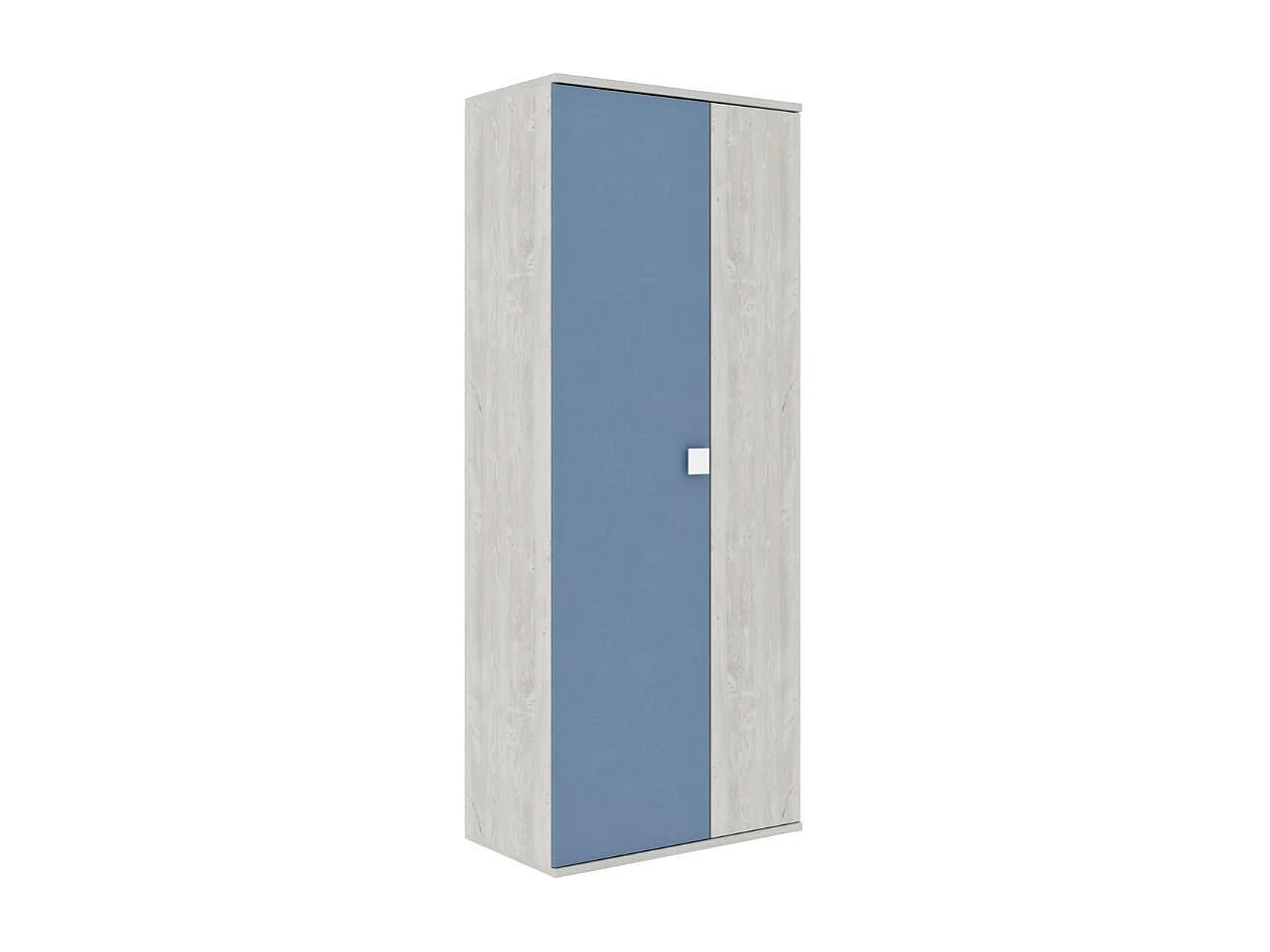 Armadio 2 ante 90x52x223 colore bianco consumato celeste