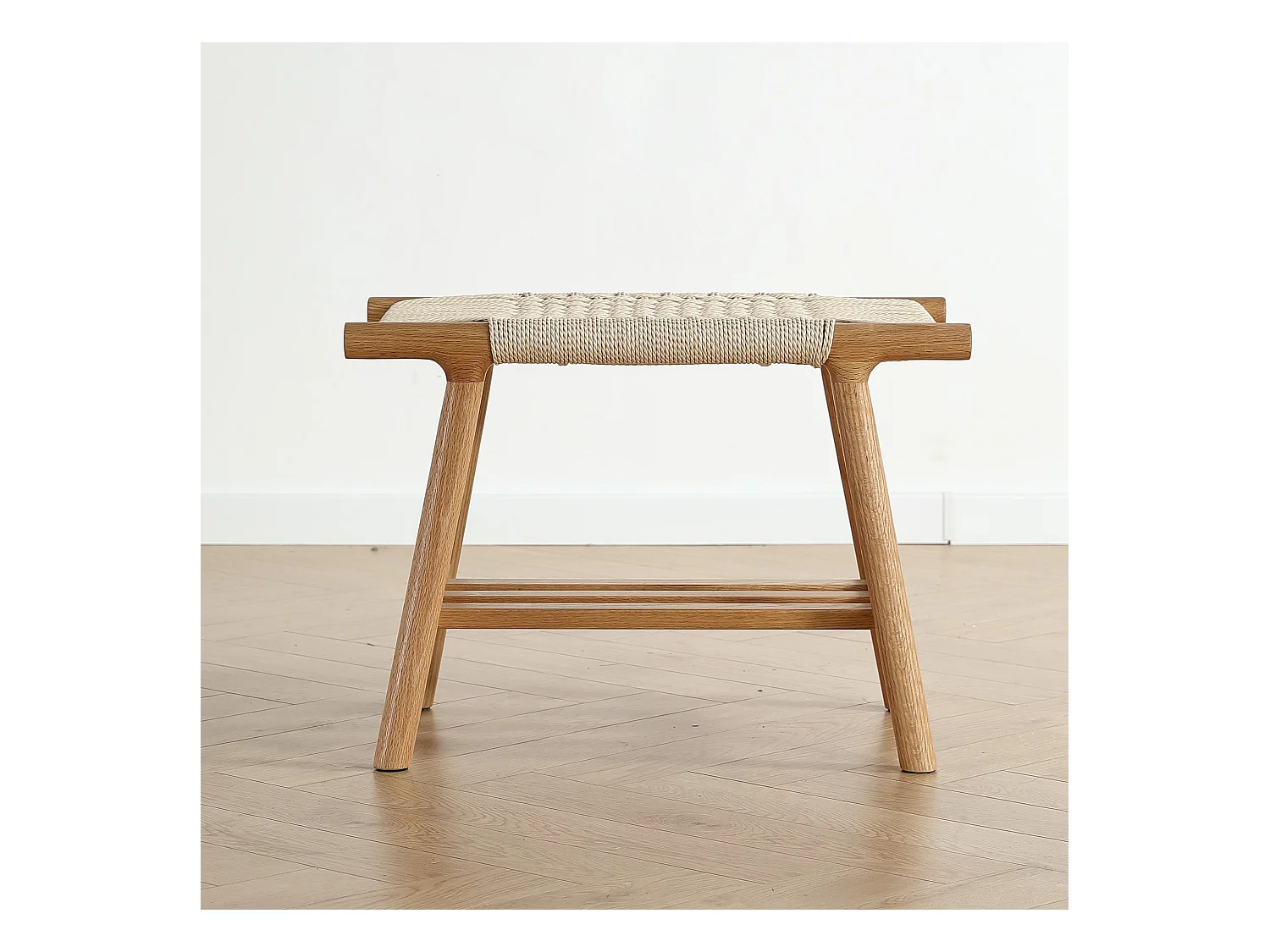 Banc bois chêne et corde 60 cm