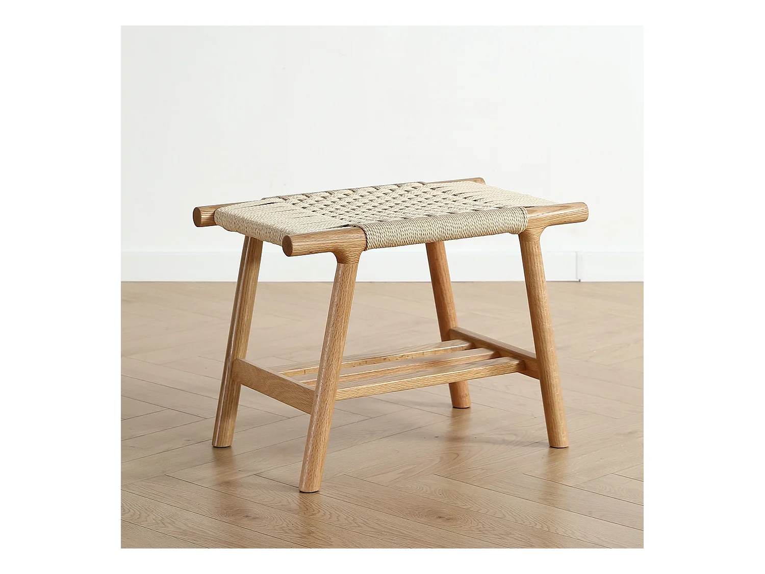 Banc bois chêne et corde 60 cm