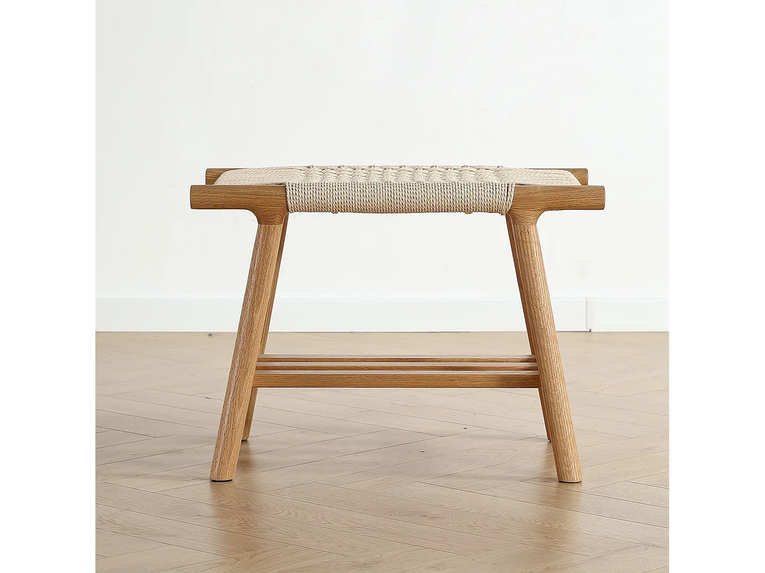 Banc bois chêne et corde 60 cm