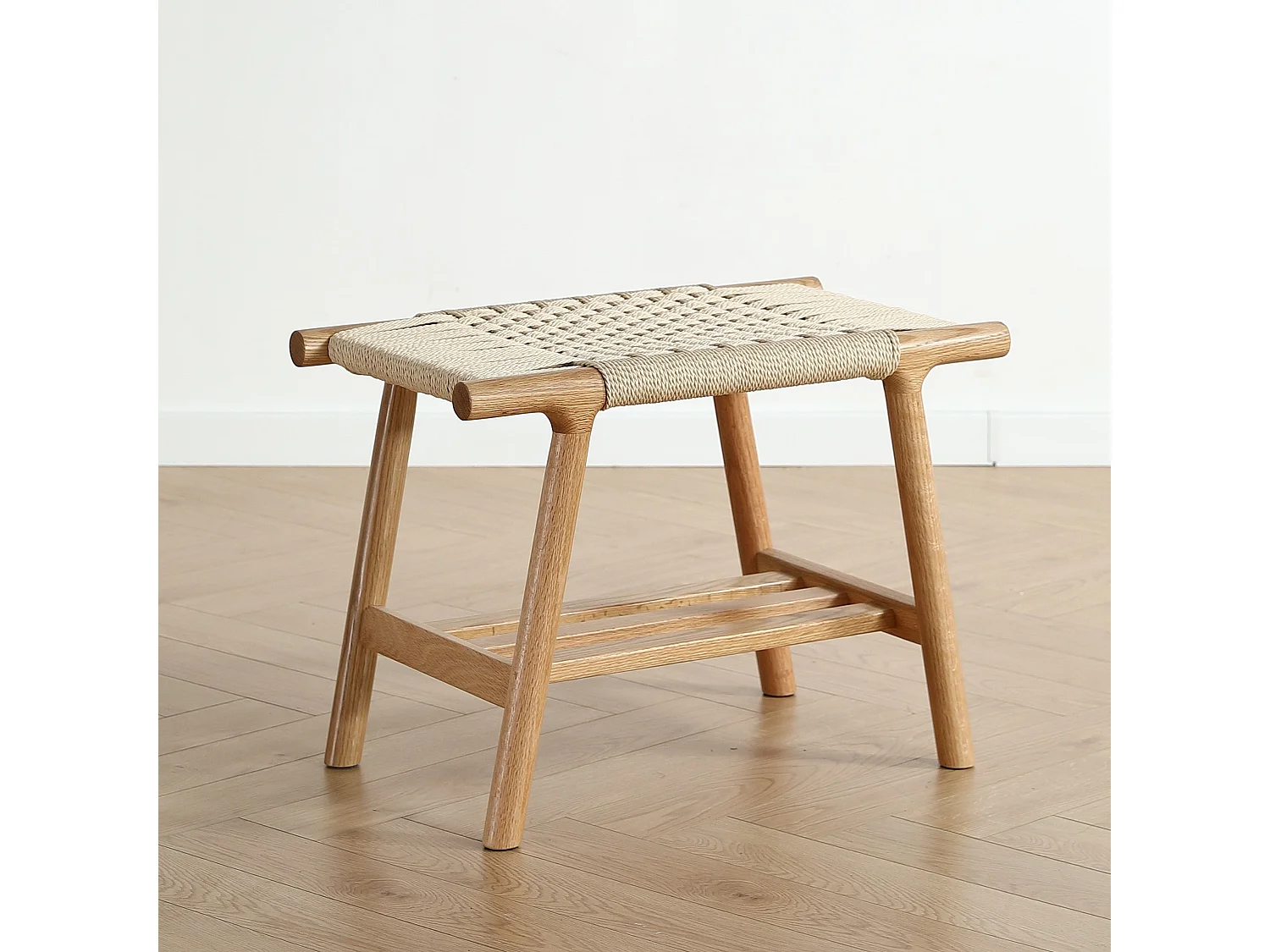 Banc bois chêne et corde 60 cm