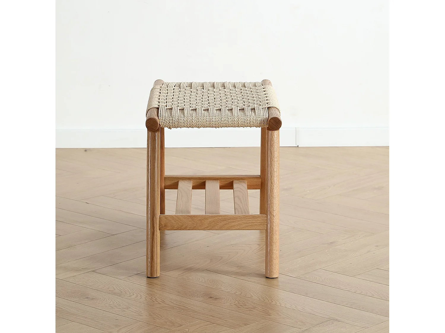 Banc bois chêne et corde 60 cm