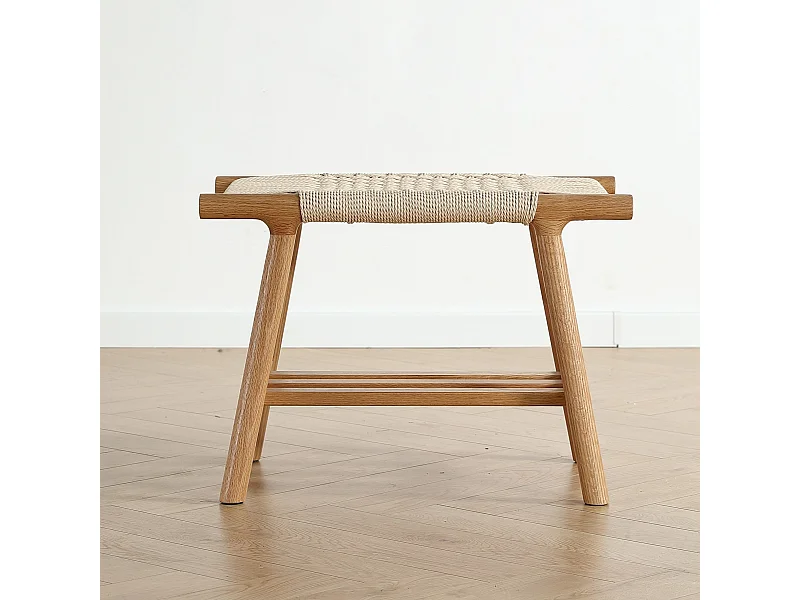 Banc bois chêne et corde 60 cm