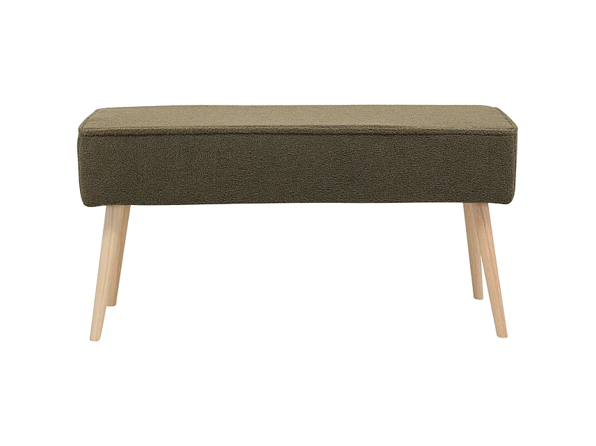 Banc tissu effet laine bouclette kaki Popy