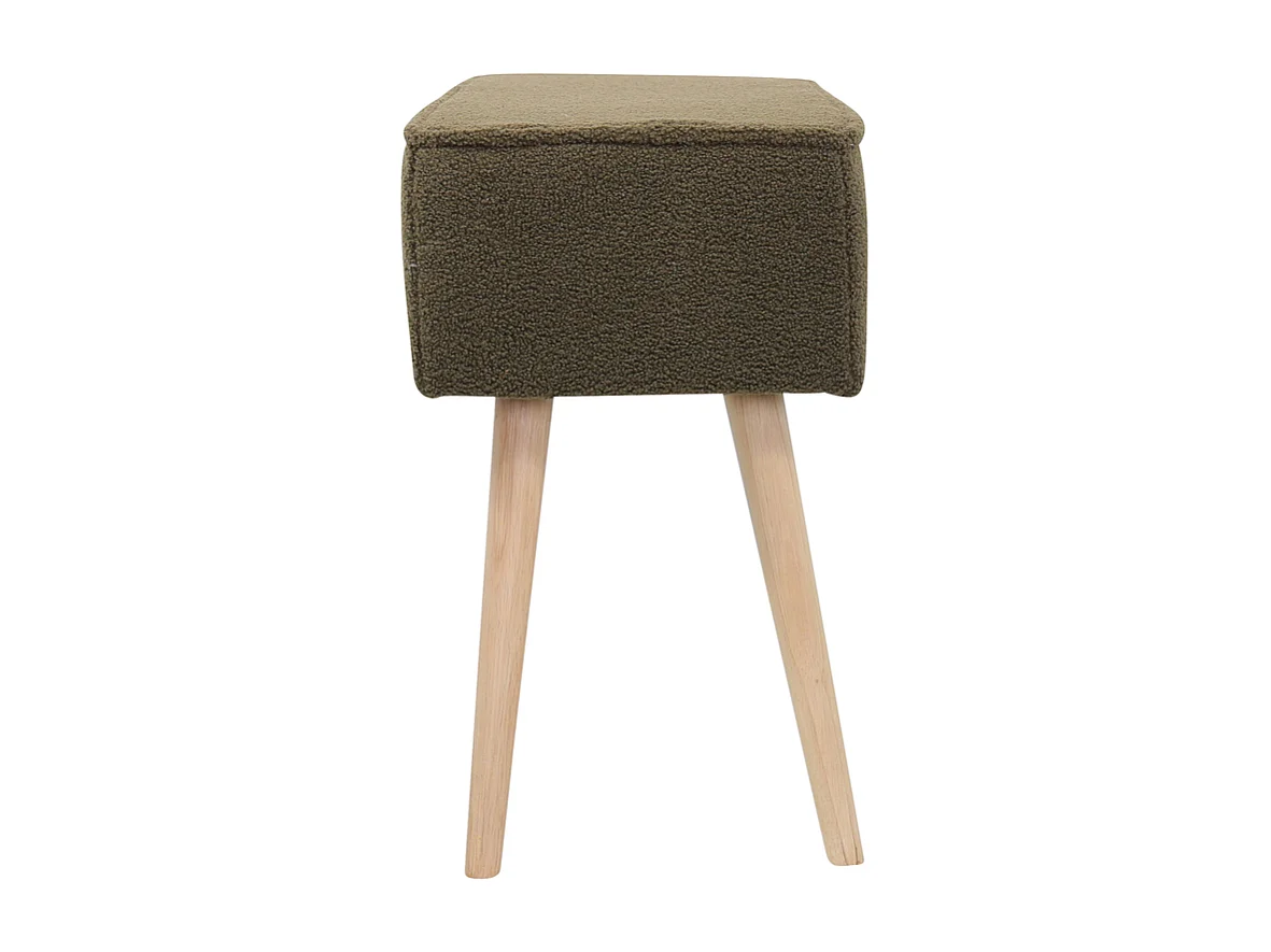 Banc tissu effet laine bouclette kaki Popy