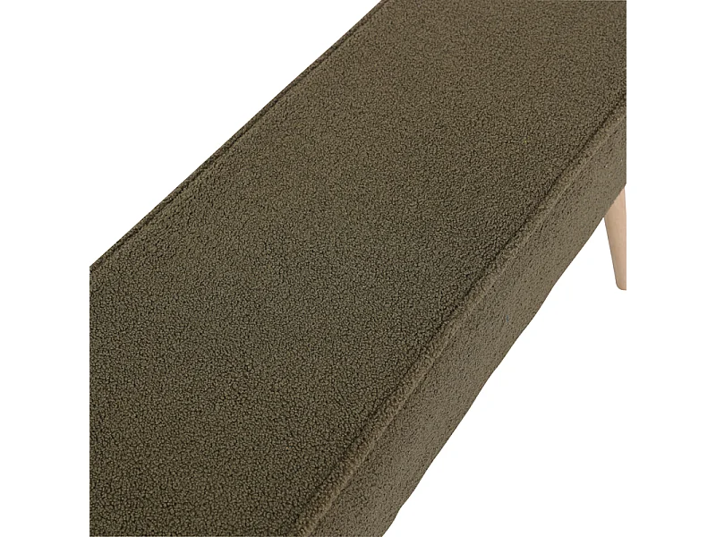 Banc tissu effet laine bouclette kaki Popy