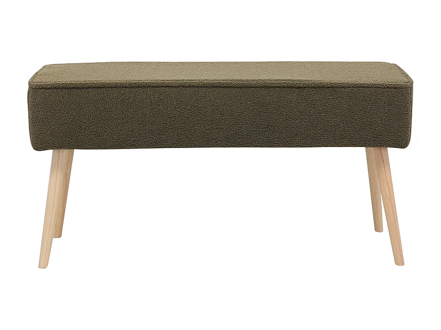 Banc tissu effet laine bouclette kaki Popy