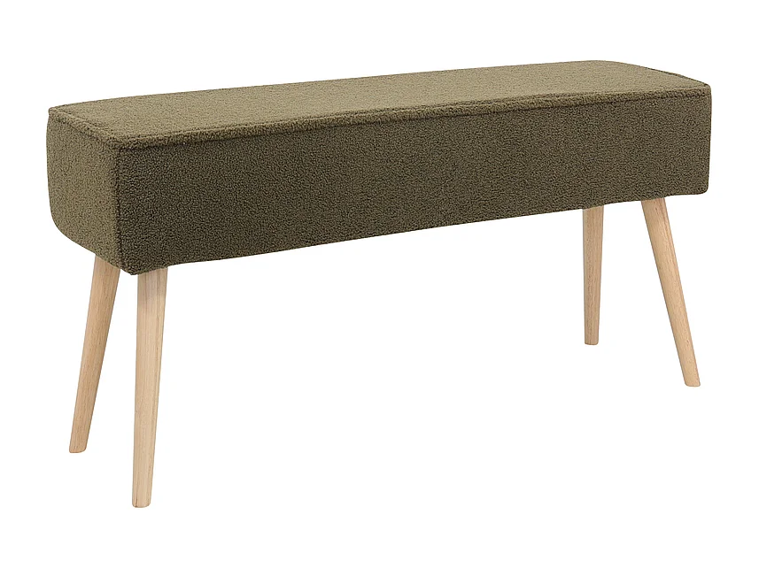 Banc tissu effet laine bouclette kaki Popy