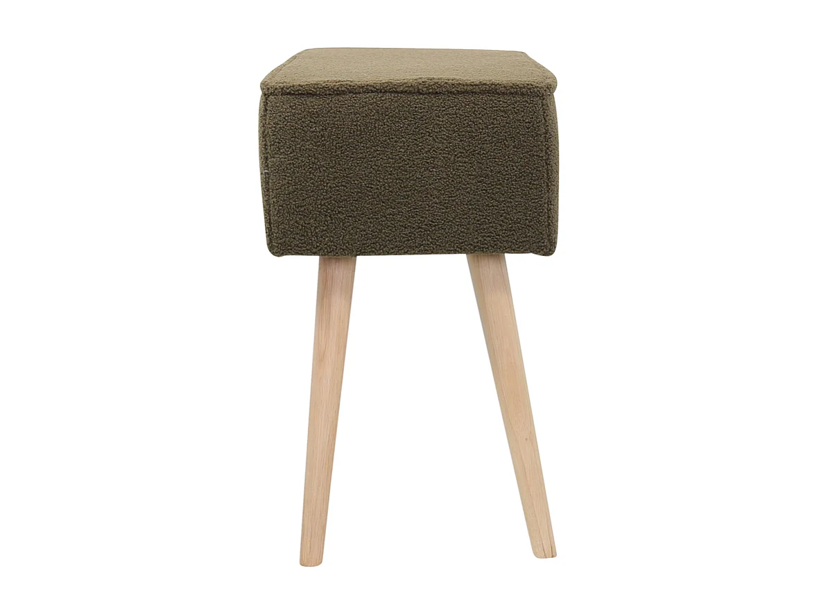 Banc tissu effet laine bouclette kaki Popy