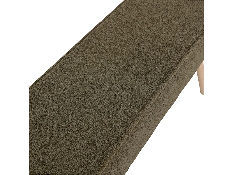 Banc tissu effet laine bouclette kaki Popy