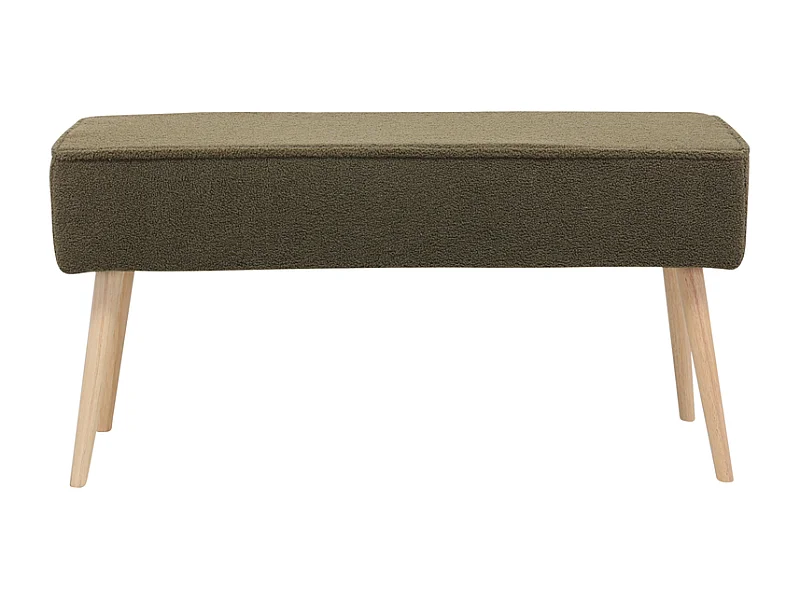 Banc tissu effet laine bouclette kaki Popy