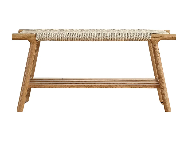 Banc bois chêne et corde 90 cm