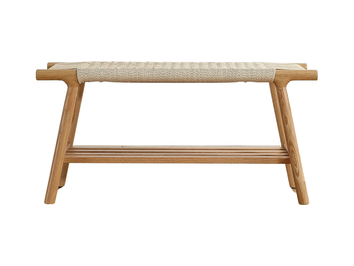 Banc bois chêne et corde 90 cm