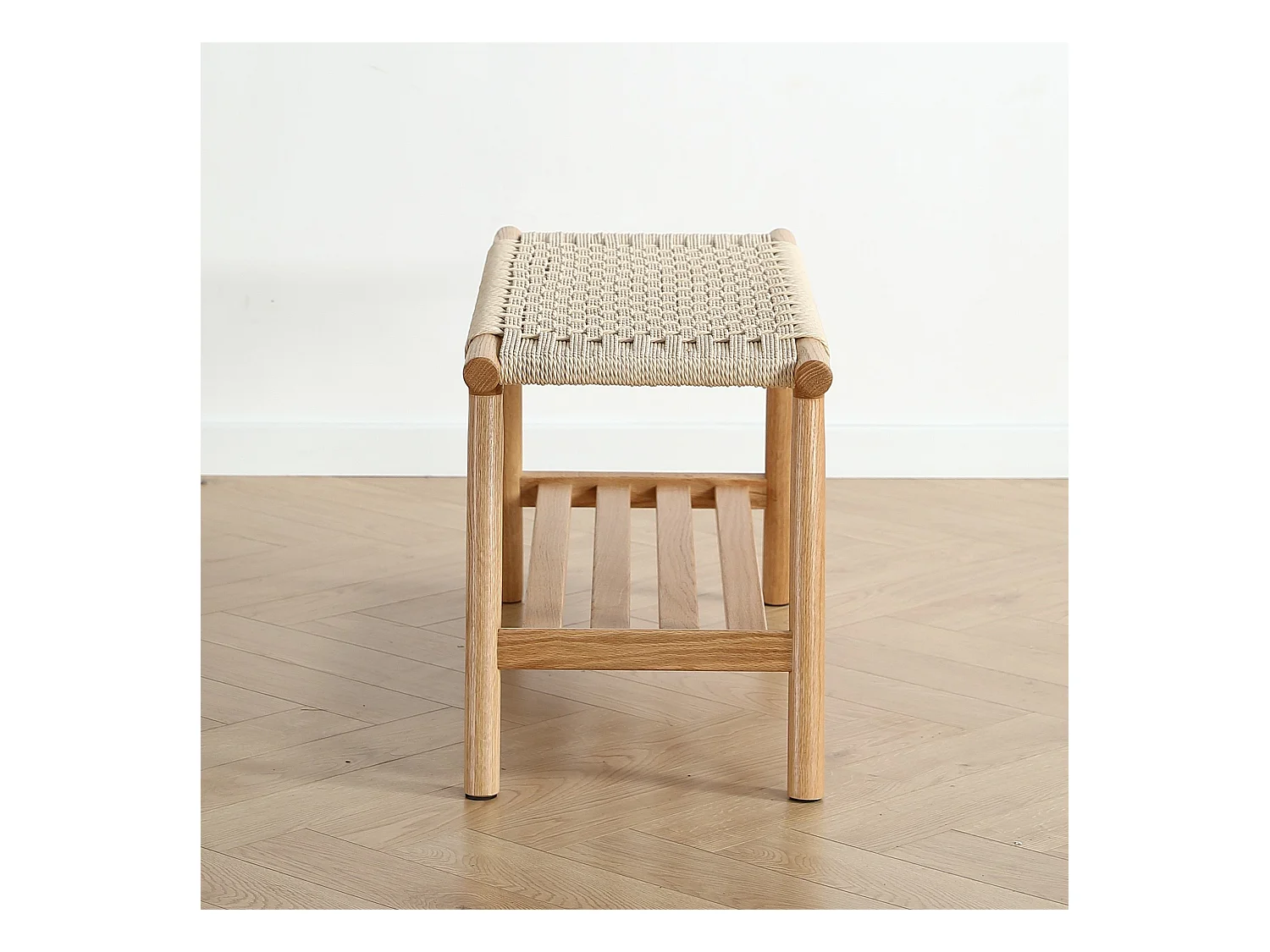 Banc bois chêne et corde 90 cm