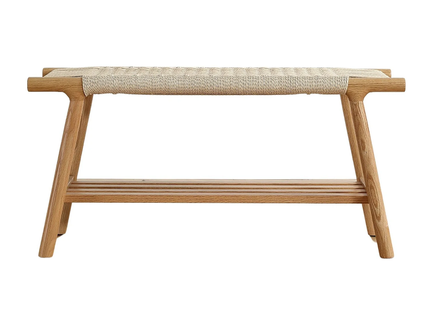 Banc bois chêne et corde 90 cm