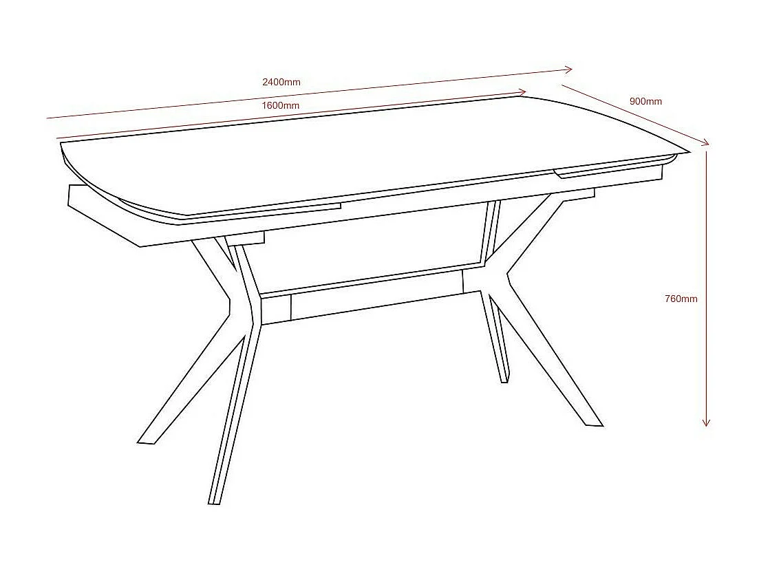 Tavolo allungabile piano ceramica effetto marmo bianco lucido Riley 160x90x76H