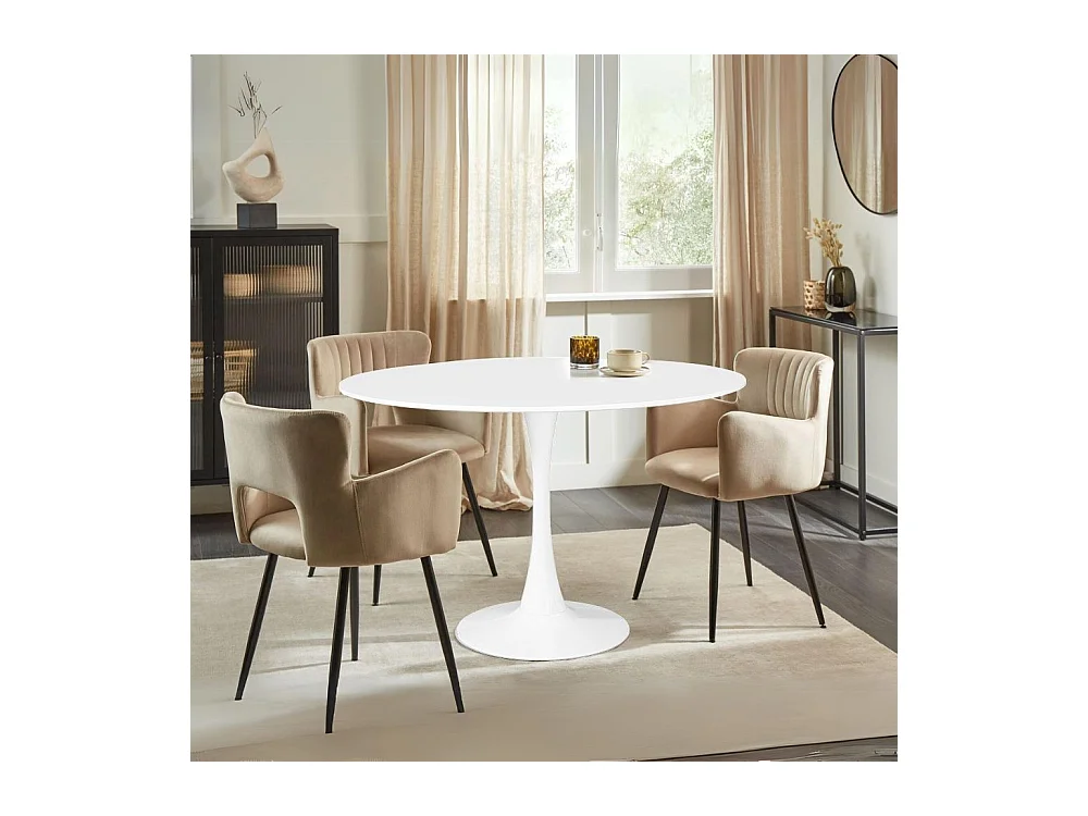 Tavolo rotondo bianco opaco Derek 120x120x73H