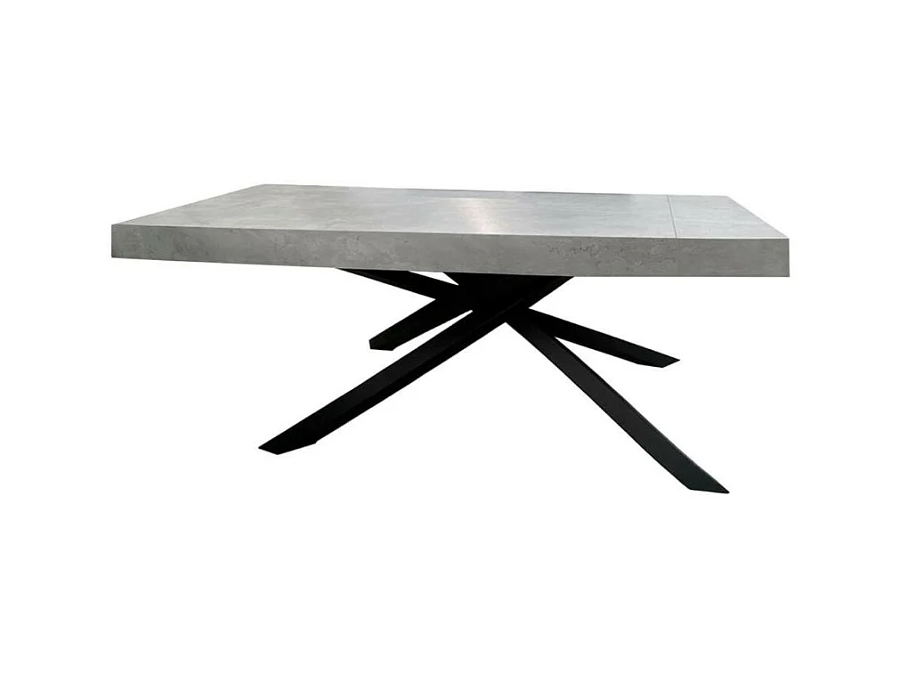 Tavolo allungabile Gondar 160x90 colore beton con base iron grafite