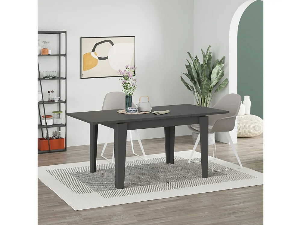 Tavolo allungabile Megaron 120x80 cm colore antracite