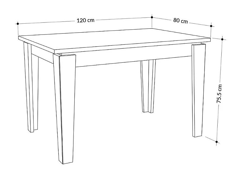 Tavolo allungabile Megaron 120x80 cm colore antracite