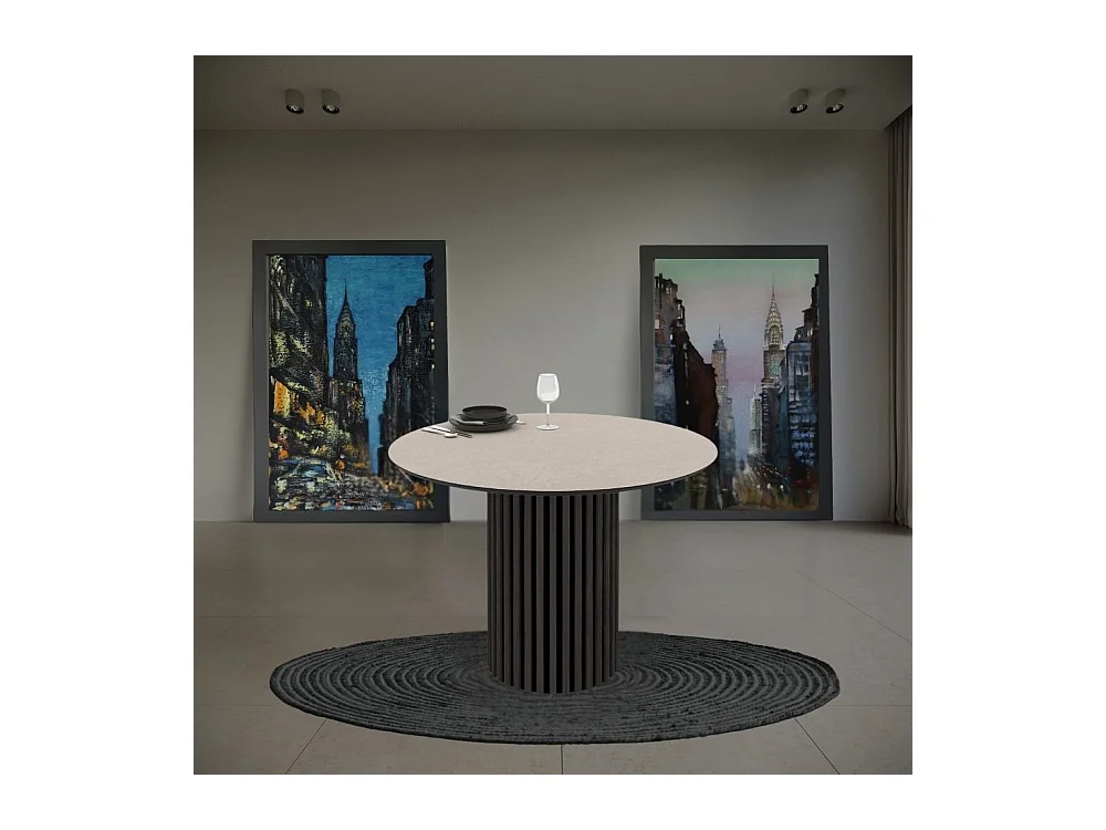 Tavolo rotondo Olympus piano cashmere 110x110x76H