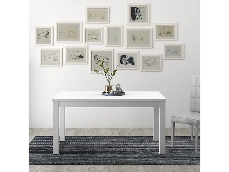 Tavolo allungabile Empoli 160x90 colore bianco frassinato
