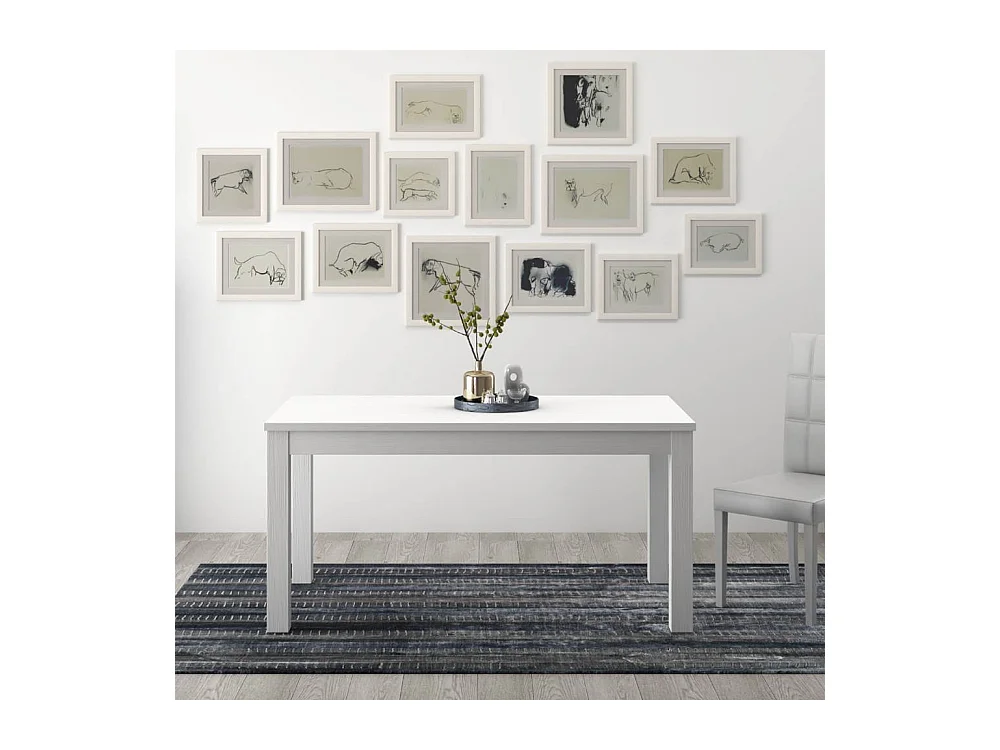 Tavolo allungabile Empoli 160x90 colore bianco frassinato