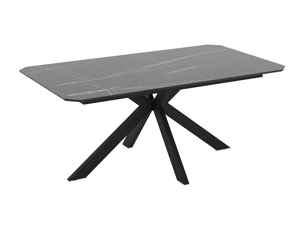 Tavolo allungabile Opera effetto marmo nero gold lucido 180x100x76H