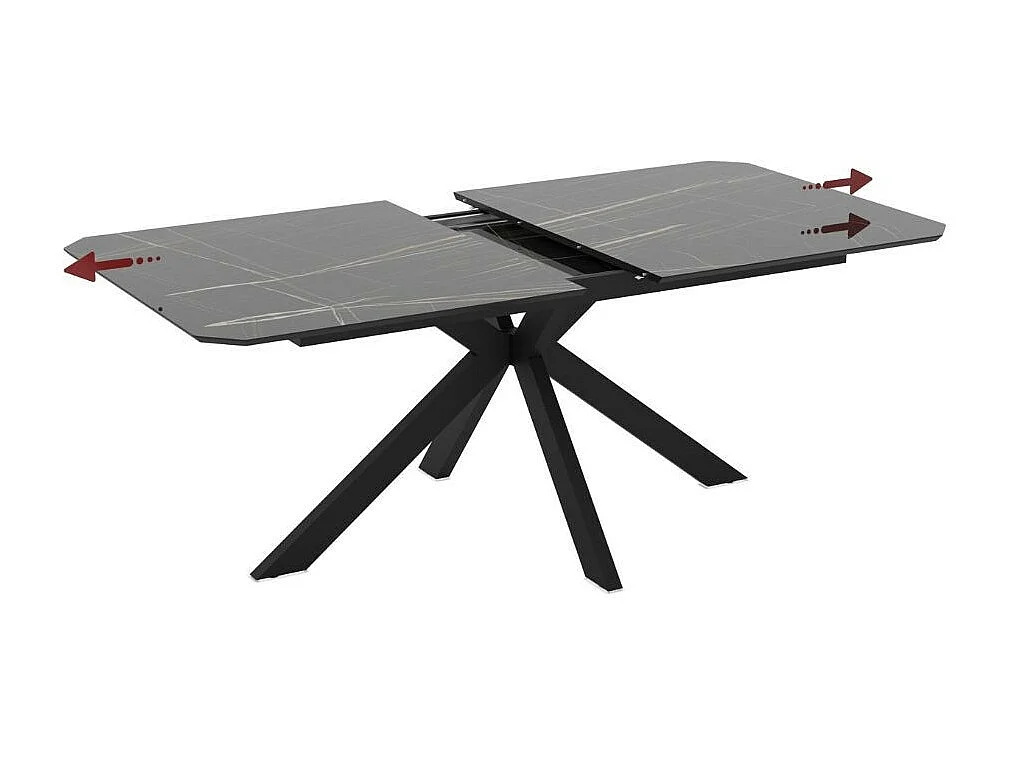 Tavolo allungabile Opera effetto marmo nero gold lucido 180x100x76H